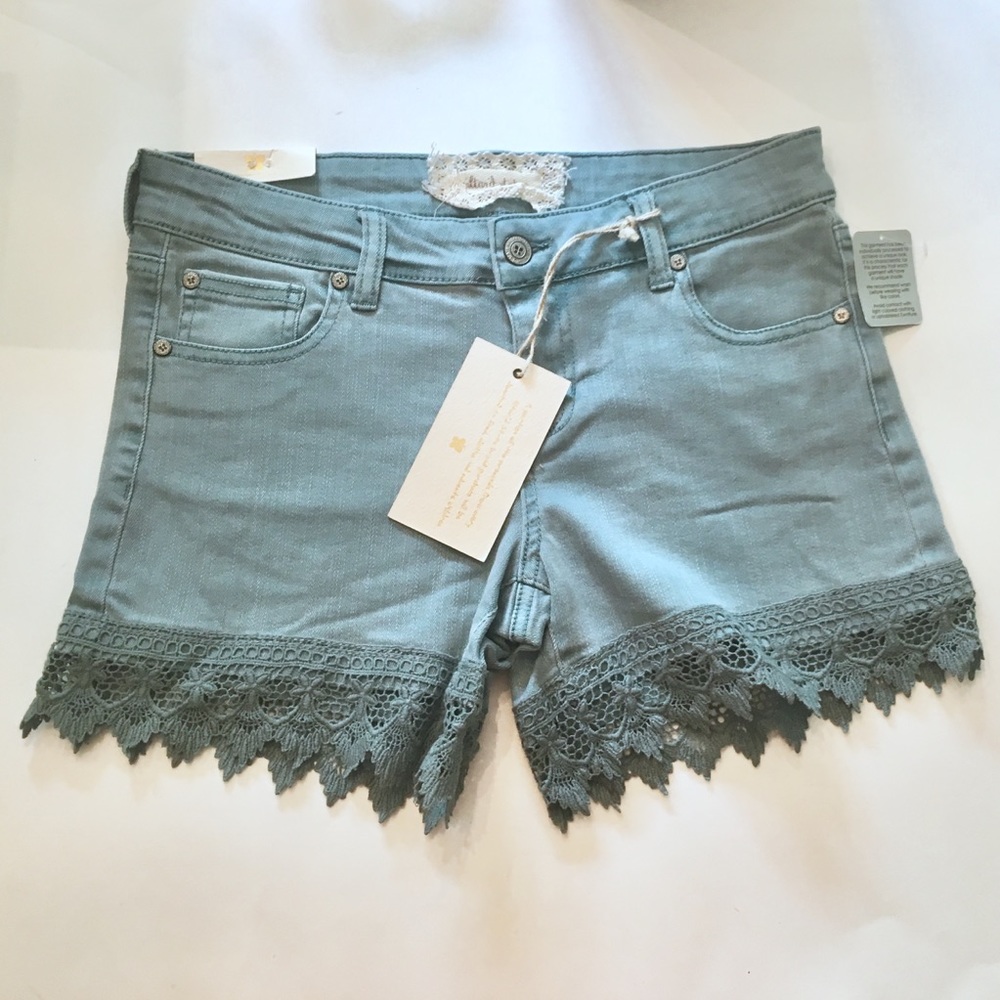 Altar’d State Teal Shorts Lace NWT